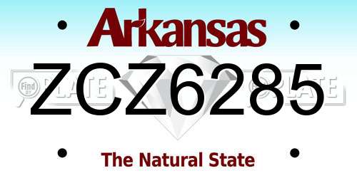 ZCZ6285 Arkansas License Plate