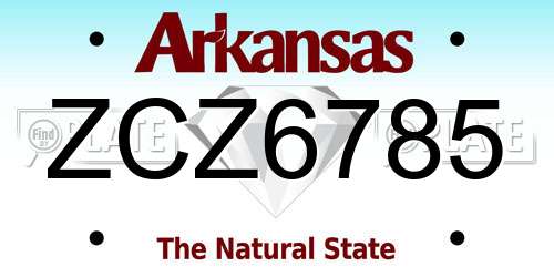 ZCZ6785 Arkansas License Plate