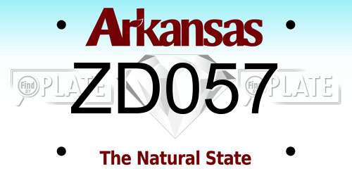 ZD057 Arkansas License Plate