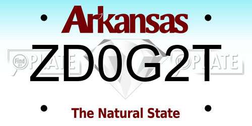 ZD0G2T Arkansas License Plate