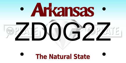 ZD0G2Z Arkansas License Plate