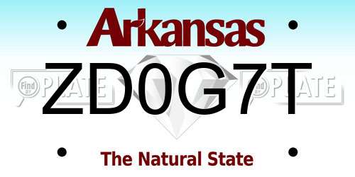 ZD0G7T Arkansas License Plate