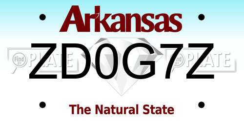 ZD0G7Z Arkansas License Plate