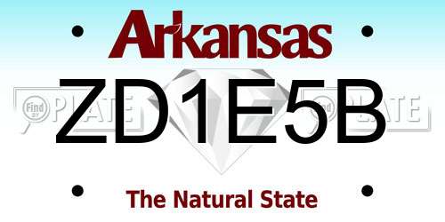 ZD1E5B Arkansas License Plate