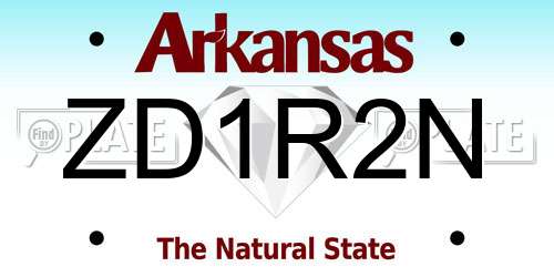 ZD1R2N Arkansas License Plate