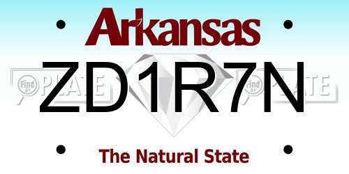 ZD1R7N Arkansas License Plate