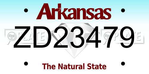 ZD23479 Arkansas License Plate