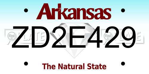 ZD2E429 Arkansas License Plate