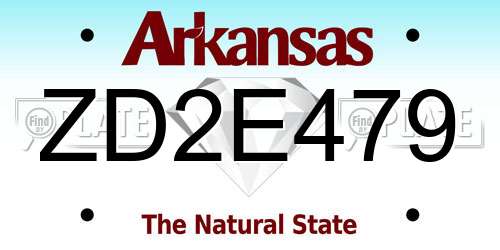 ZD2E479 Arkansas License Plate