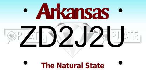 ZD2J2U Arkansas License Plate