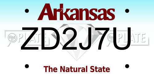 ZD2J7U Arkansas License Plate