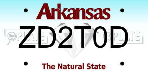ZD2T0D Arkansas License Plate