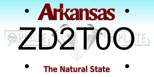 ZD2T0O Arkansas License Plate