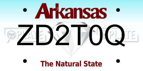 ZD2T0Q Arkansas License Plate