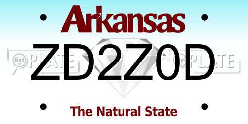 ZD2Z0D Arkansas License Plate