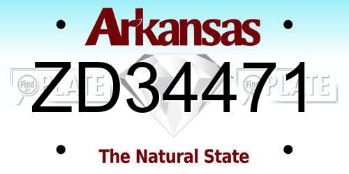 ZD34471 Arkansas License Plate