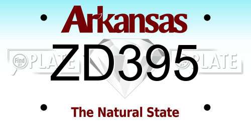 ZD395 Arkansas License Plate