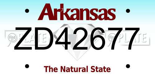 ZD42677 Arkansas License Plate