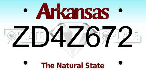ZD4Z672 Arkansas License Plate