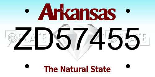 ZD57455 Arkansas License Plate