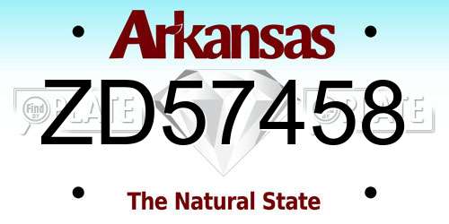 ZD57458 Arkansas License Plate