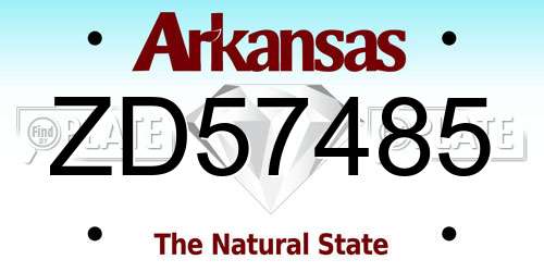 ZD57485 Arkansas License Plate