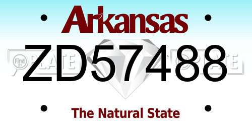 ZD57488 Arkansas License Plate