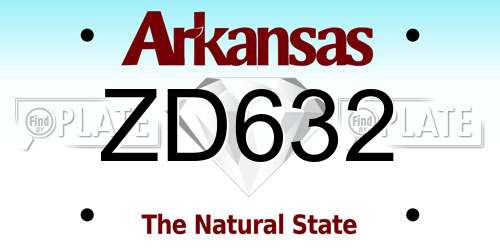 ZD632 Arkansas License Plate