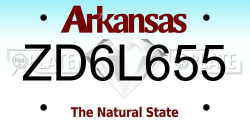 ZD6L655 Arkansas License Plate