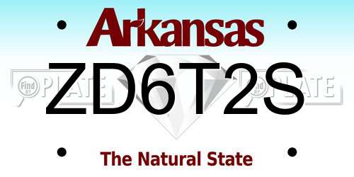 ZD6T2S Arkansas License Plate