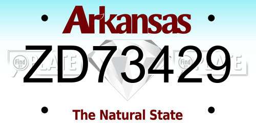 ZD73429 Arkansas License Plate