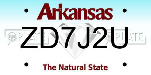 ZD7J2U Arkansas License Plate