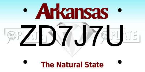 ZD7J7U Arkansas License Plate