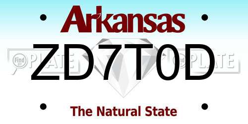 ZD7T0D Arkansas License Plate