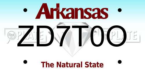 ZD7T0O Arkansas License Plate