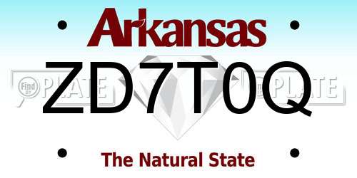 ZD7T0Q Arkansas License Plate
