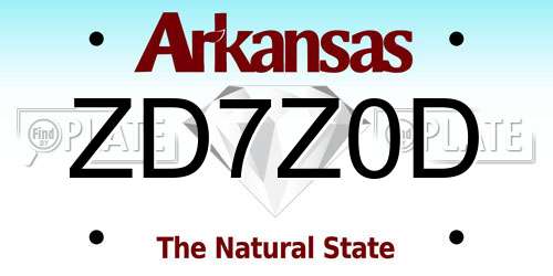 ZD7Z0D Arkansas License Plate