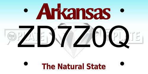 ZD7Z0Q Arkansas License Plate