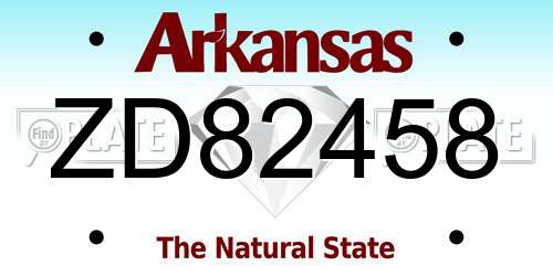 ZD82458 Arkansas License Plate