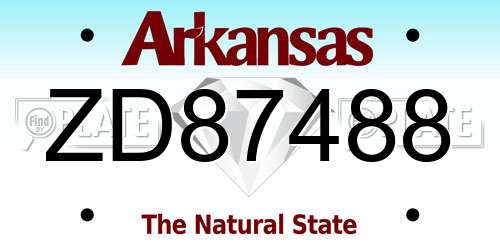ZD87488 Arkansas License Plate