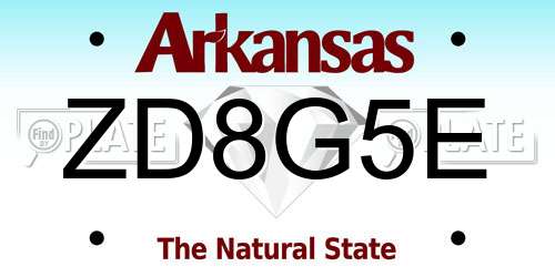 ZD8G5E Arkansas License Plate