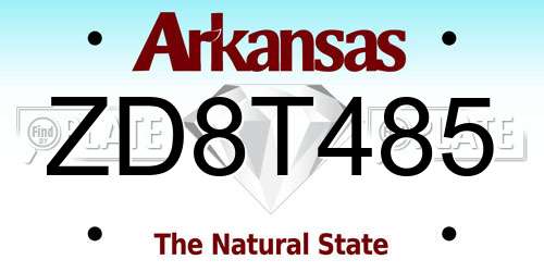 ZD8T485 Arkansas License Plate