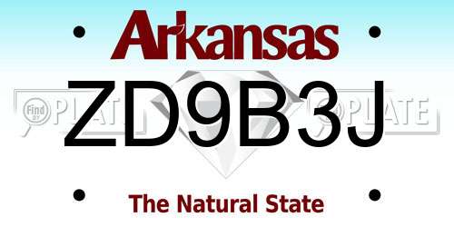 ZD9B3J Arkansas License Plate