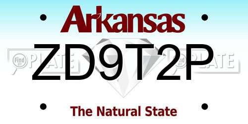 ZD9T2P Arkansas License Plate