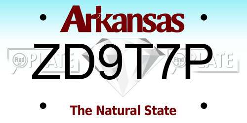 ZD9T7P Arkansas License Plate