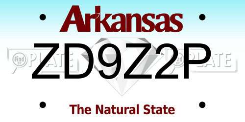 ZD9Z2P Arkansas License Plate