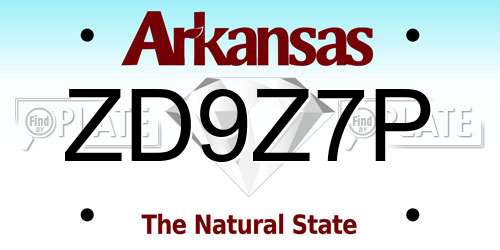 ZD9Z7P Arkansas License Plate