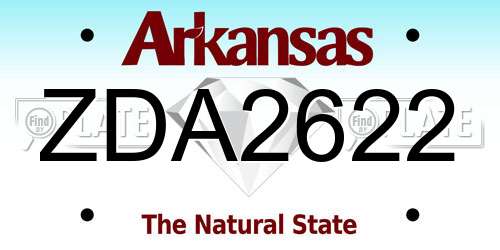 ZDA2622 Arkansas License Plate