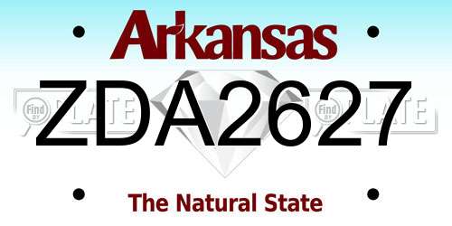ZDA2627 Arkansas License Plate