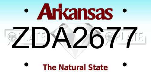 ZDA2677 Arkansas License Plate